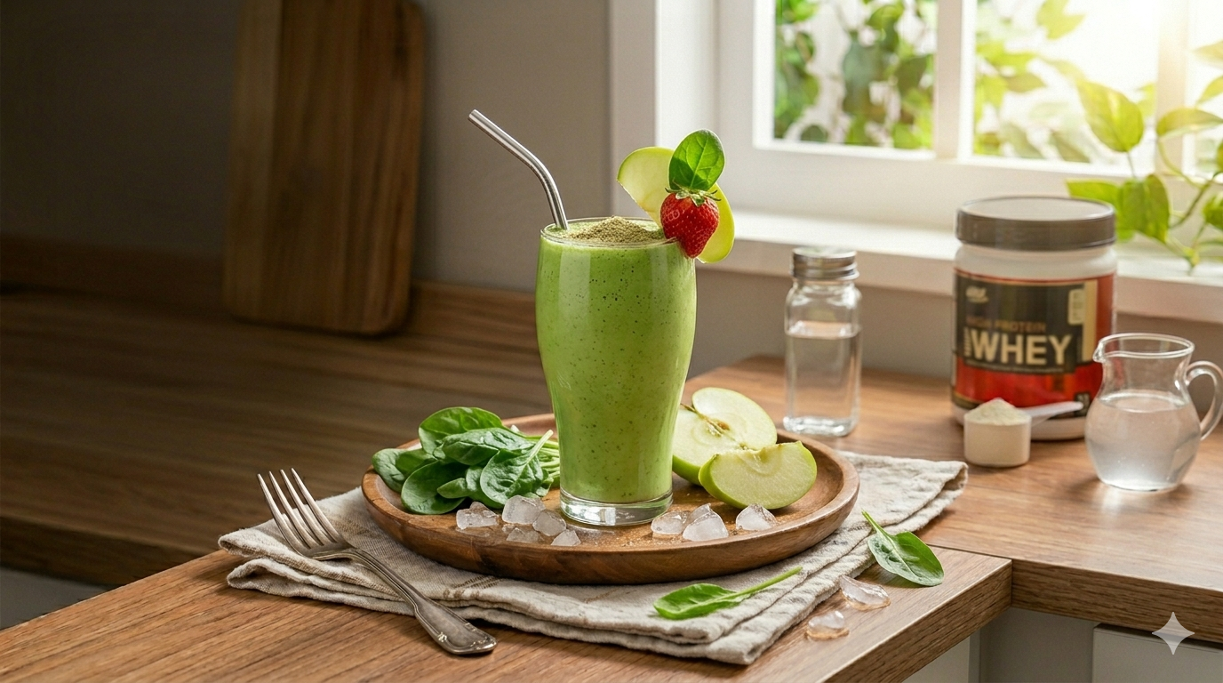 Smoothie verde detox com whey protein