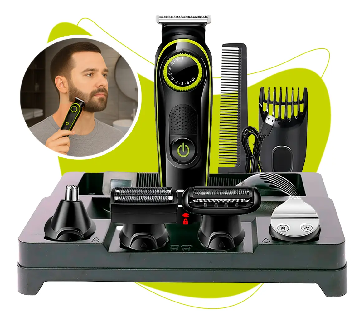 B-Max BMC036: Máquina de Cortar Cabelo e Barba 5 em 1 Para Acabamento Profissional em Casa